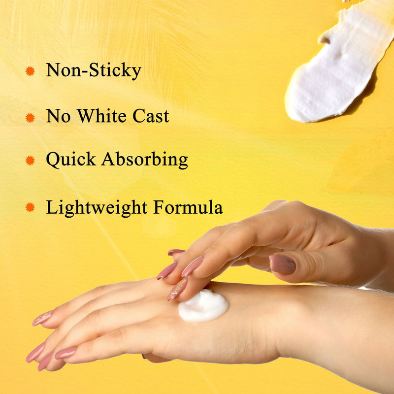 Globus Naturals Vitamin C Sunscreen Cream with Goodness of Coconut & Papaya For Sun Protection All Skin Types
