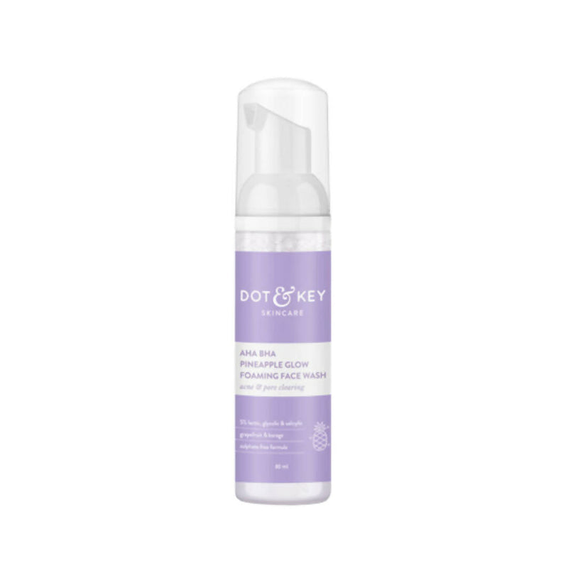 Dot & Key AHA BHA & Pineapple Glow Foaming Face Wash  For Glowing Skin, Oily, Acne Prone Skin,Sulphate Free
