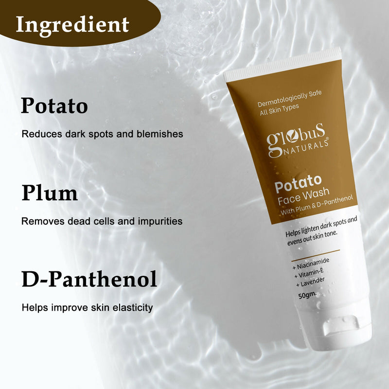 Globus Naturals Potato Face Wash with Plum & D-Panthenol