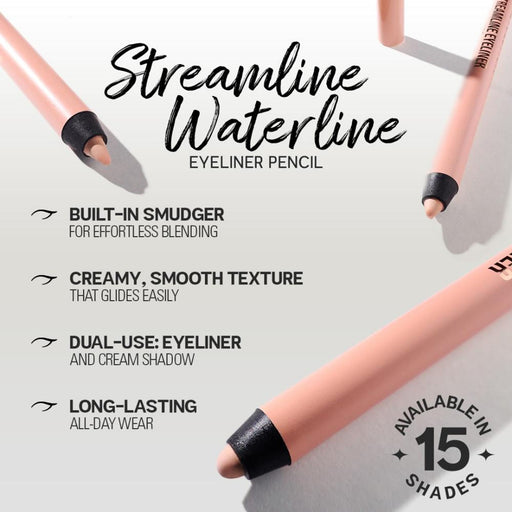 Makeup Revolution Streamline Waterline Eyeliner Pencil-Ultra Creamy Smudge Proof Smokey Looks - Ivory