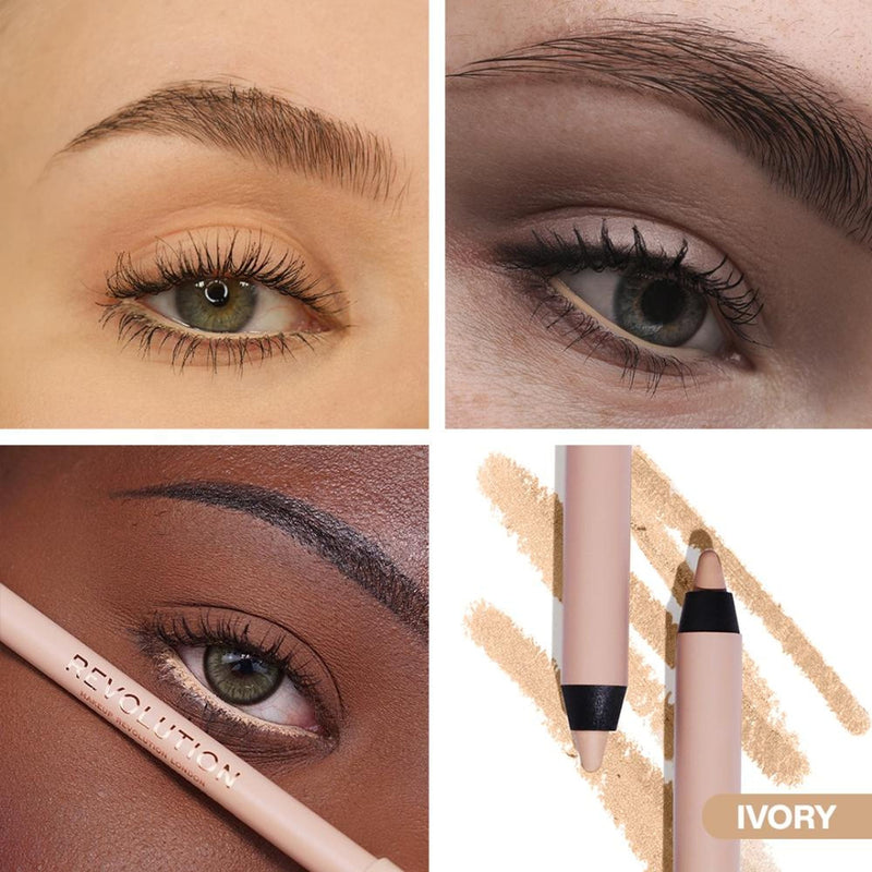 Makeup Revolution Streamline Waterline Eyeliner Pencil-Ultra Creamy Smudge Proof Smokey Looks - Ivory