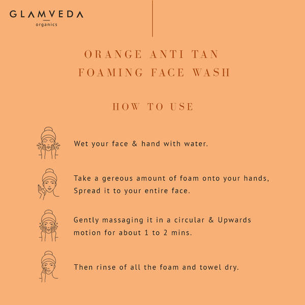 Glamveda Orange Anti Tan Foaming Face Wash