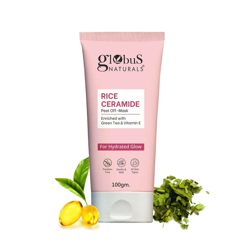 Globus Naturals Rice Ceramide Peel Off Mask, For Hydrated Glow Skin