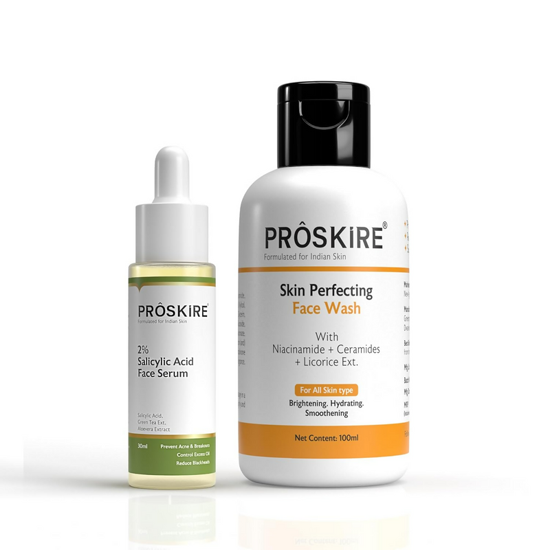 Proskire 2% Salicylic Acid Serum & Skin Percfecting Face Wash Combo