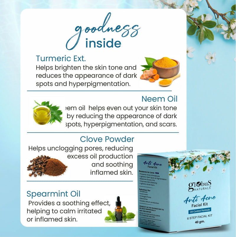 Globus Naturals Anti Acne 6 Step Facial Kit