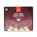 IISC Certified Premium Cow Ghee Diya (100 Pieces), 30min Burning Time, Wax Free Cow Ghee Diya Batti - Pack of 1