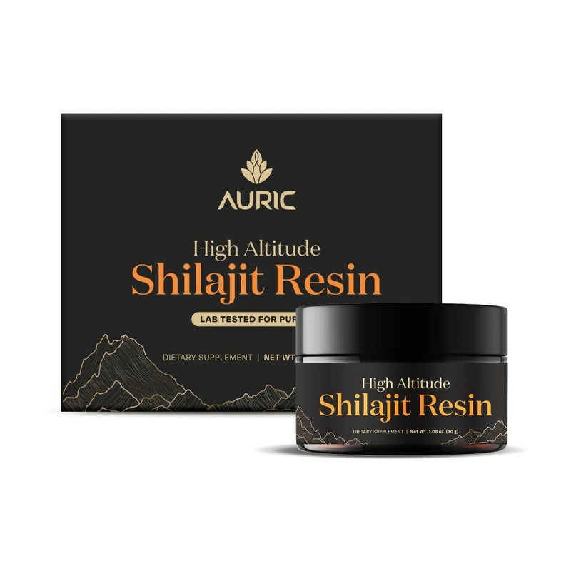 Auric Lab-Certified High-Altitude SJ Resin | 75% Fulvic Acid + Humic Acid | 80+ Trace Minerals with Real Brass Spoon Included