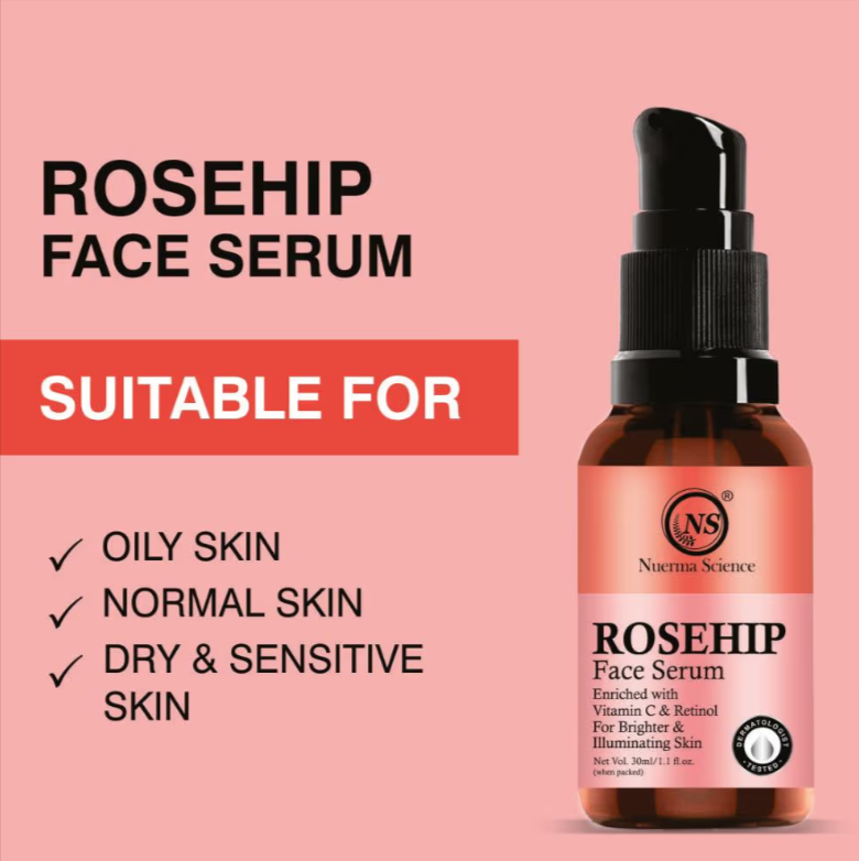 Nuerma Science Rosehip Face Serum | Hydrates, Reduces Scars & Corrects Fine Lines