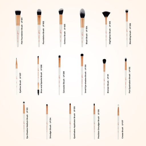 London Prime Glamstrokes Brush Set - 17 Pcs, Rose Gold