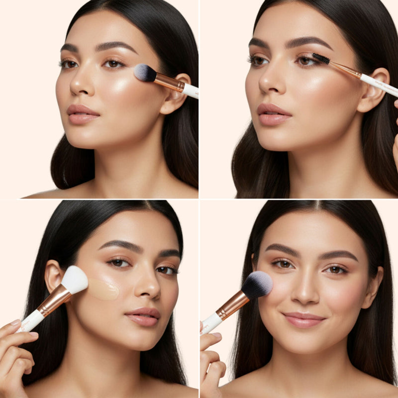 London Prime Glamstrokes Brush Set - 17 Pcs, Rose Gold