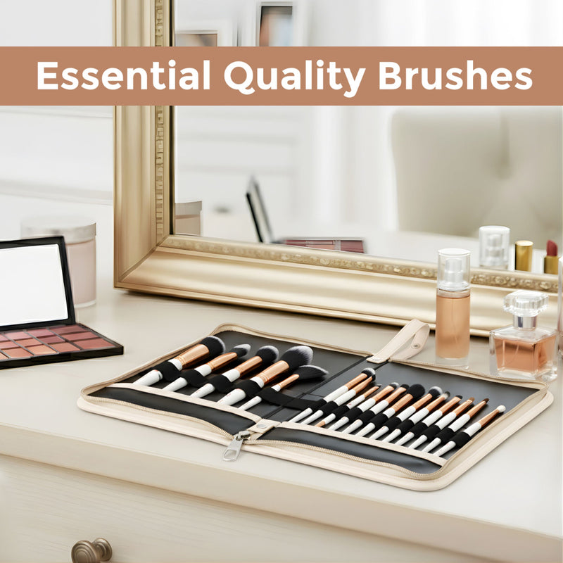 London Prime Glamstrokes Brush Set - 17 Pcs, Rose Gold