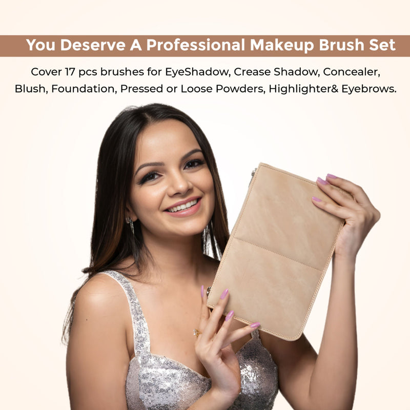 London Prime Glamstrokes Brush Set - 17 Pcs, Rose Gold