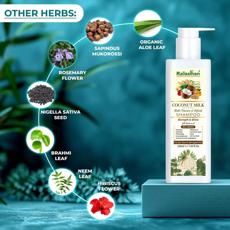 Rajasthan Herbals Coconut Milk Multi Vitamin & Peptide Shampoo