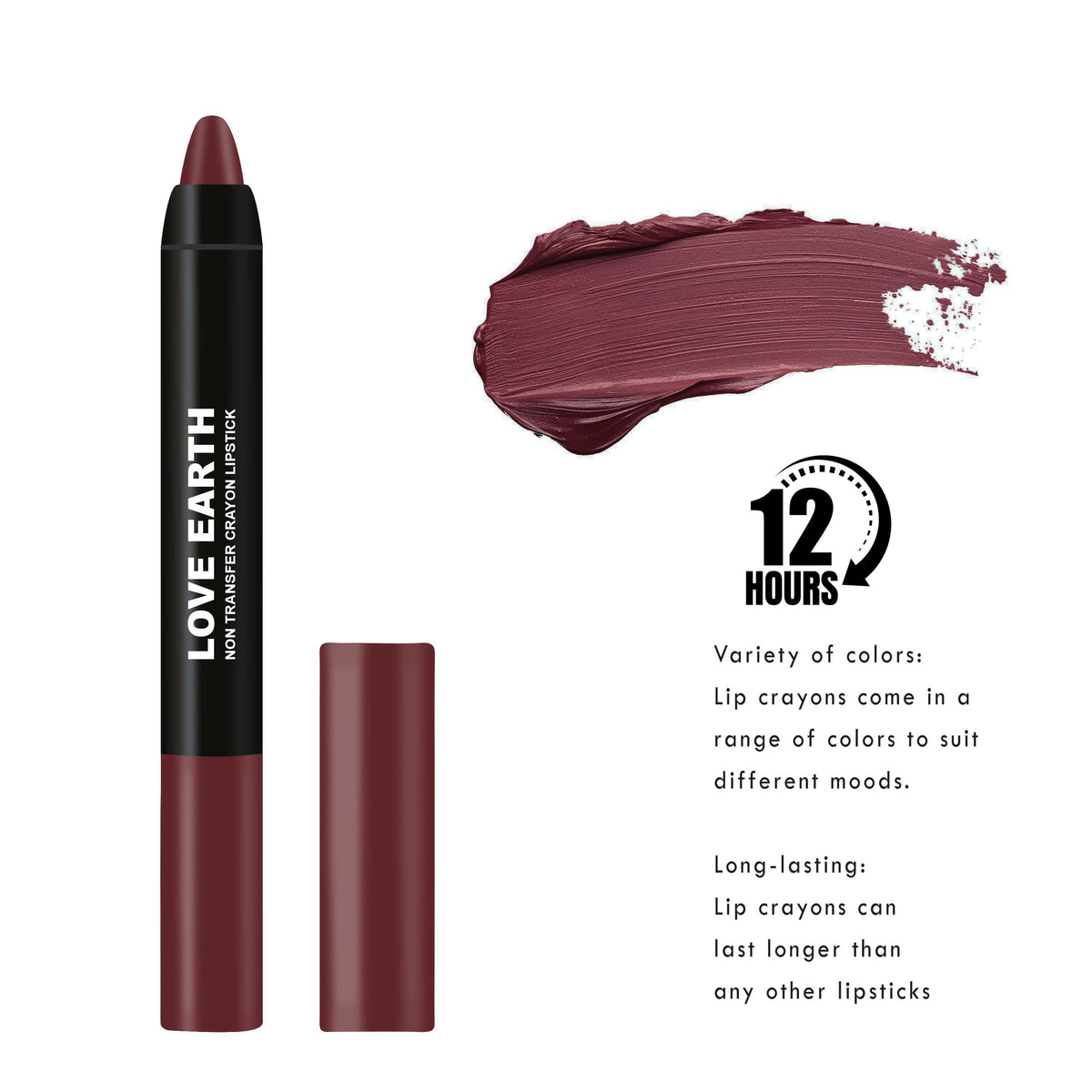 Love Earth Non Transfer Crayon Lipstick-Iris