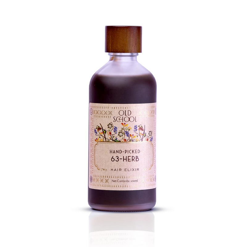 Old School Rituals 63-Herb Hair Elixir All-Natural Hair Oil For Growth Of Strong & Healthy Hair