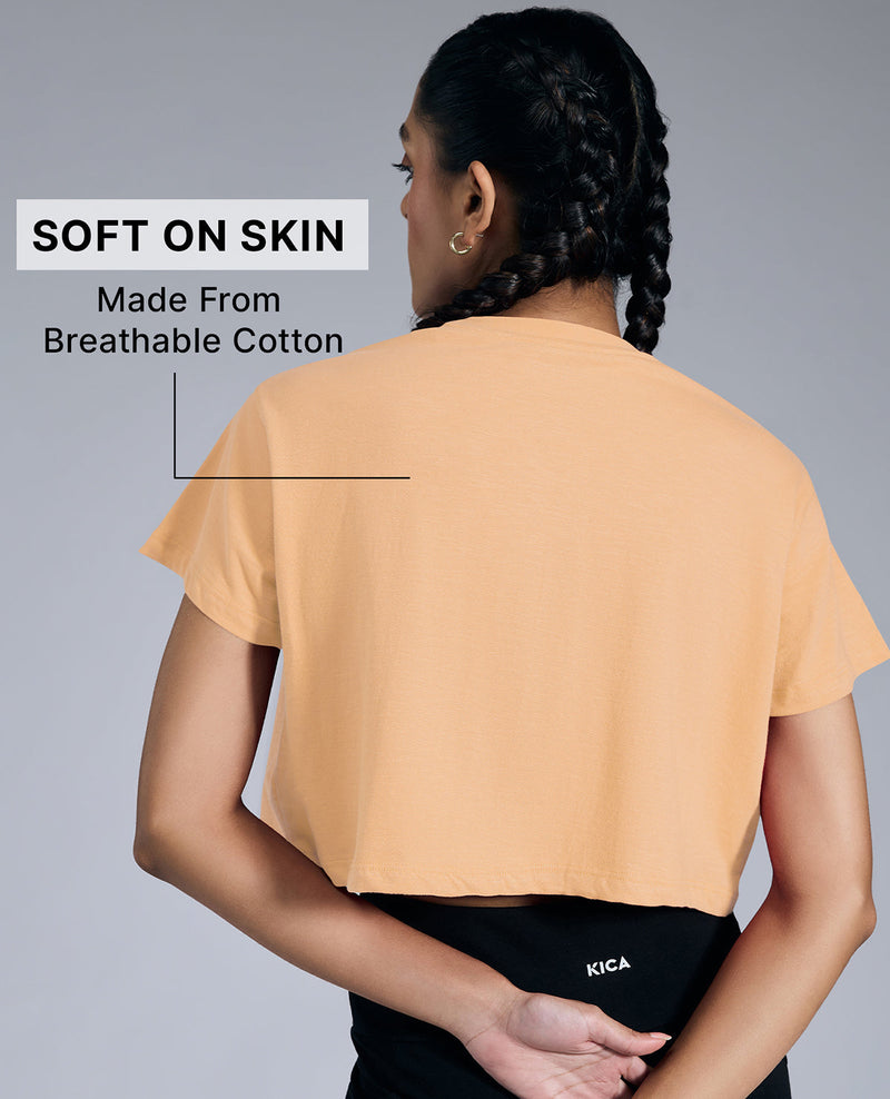 Kica Relaxed Fit Cotton Crop Top Orange