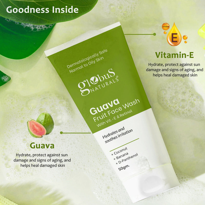 Globus Naturals Guava Fruit Face Wash with Vitamin E & Retinol