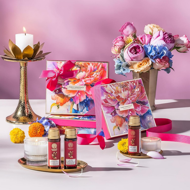 Forest Essentials Roopa Fragrant Shower Ritual Luxurious Ayurvedic Bath & Body Gift Set Kit