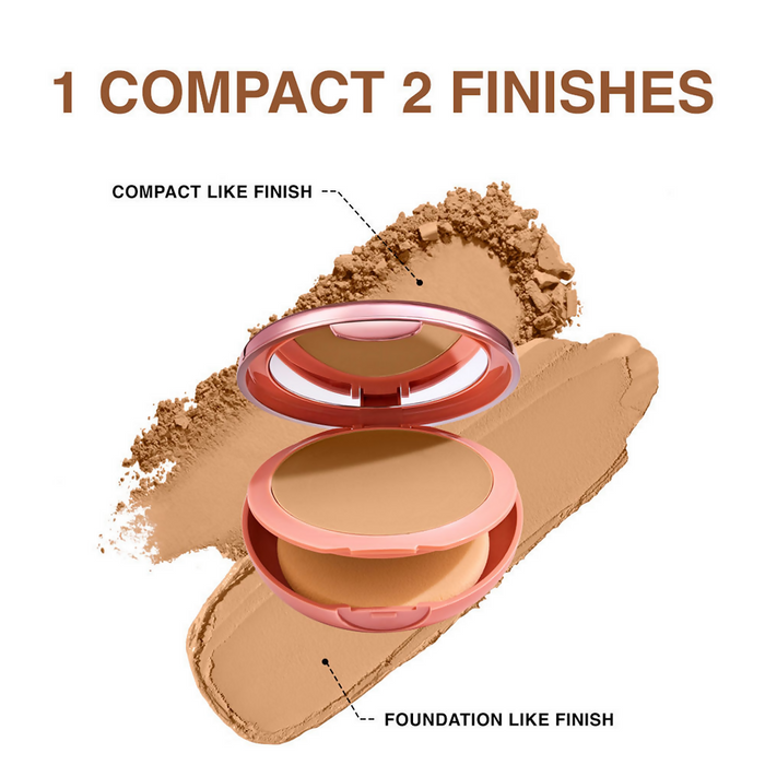 Lakme 9 To 5 Unreal Dual Cover Pressed Powder, 2 In 1 Compact + Foundation - 24 Beige