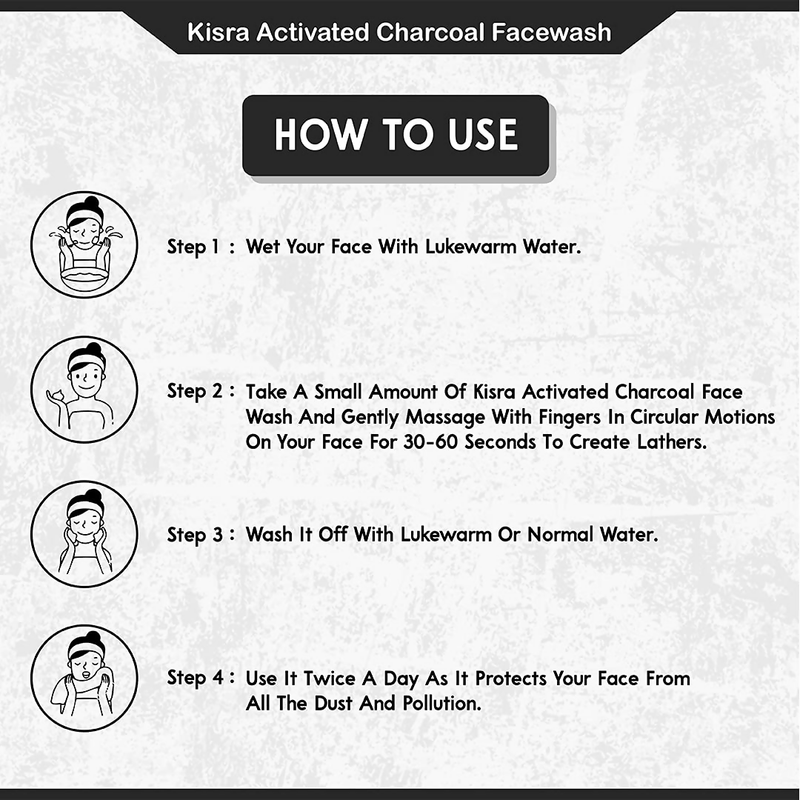 Kisra Activated Charcoal Anti-Pollution Face Wash