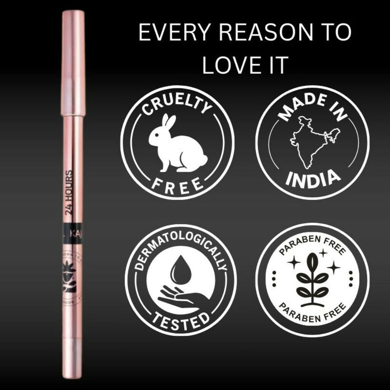 BOBI 24 Hours Kajal For Eyes Smudgeproof Waterproof Formula