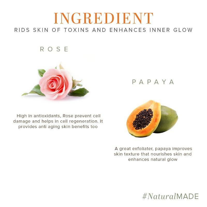 Khadi Natural Rose & Papaya Face Scrub Reduce Acne & Pimple