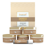 Tanend facial kit with jars and a box on a white background