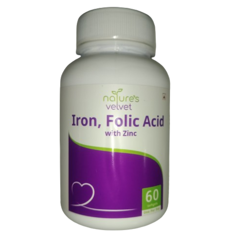 Nature's Velvet Iron, Folic Acid & Zinc Softgels