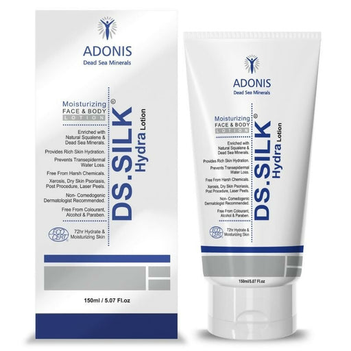 Adonis DS Silk Hydra Lotion packaging on a white background