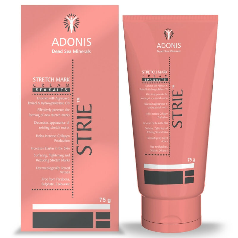 Adonis Strie stretch mark cream packaging on a white background