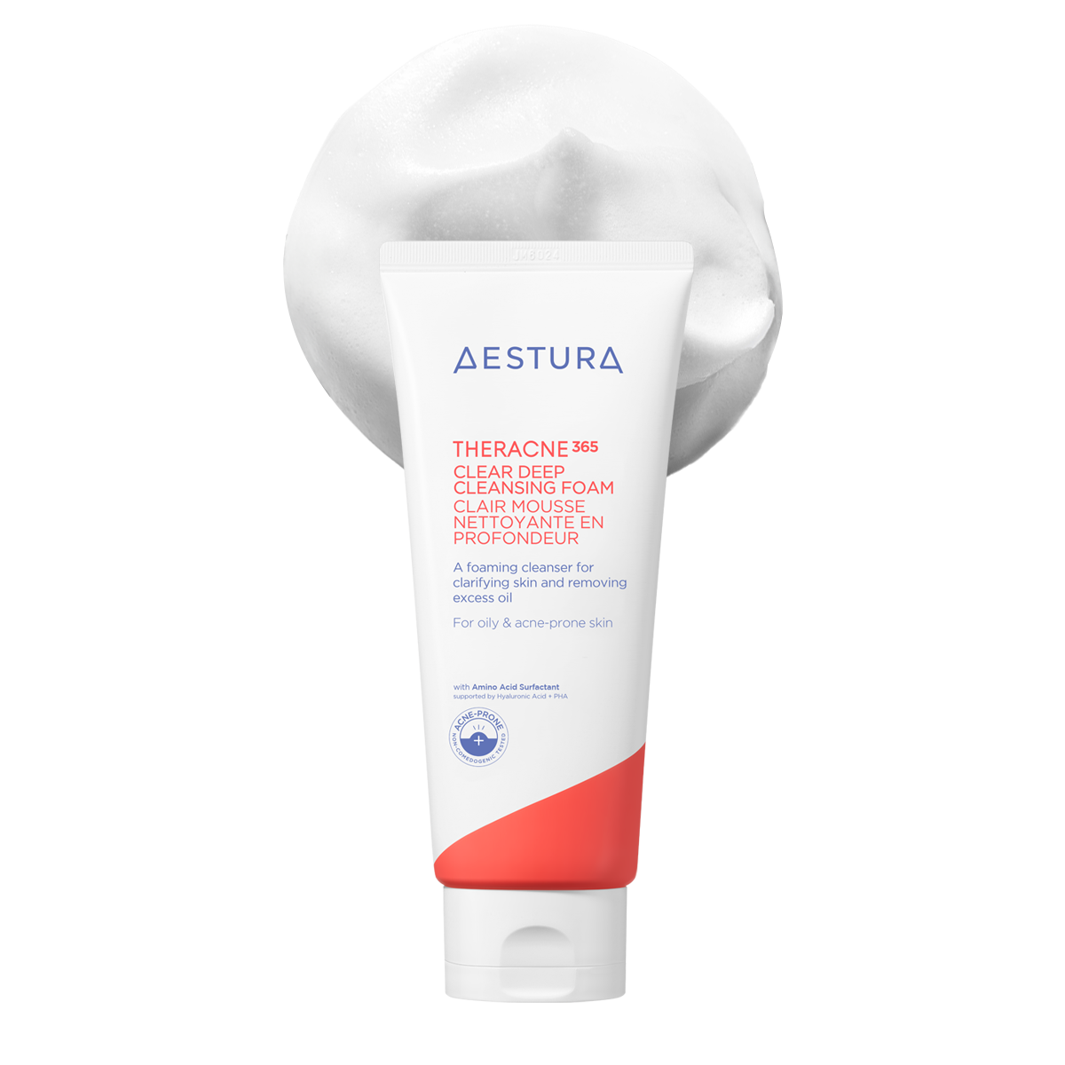Aestura Theracne 365 Clear Deep Cleansing Foam on a white background
