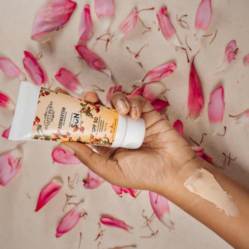 Haappyherbs Aishwaryam Spf50 Powerful,Weightless & Moisturizing Sunscreen , Pa++,Uva& Uvb Protection