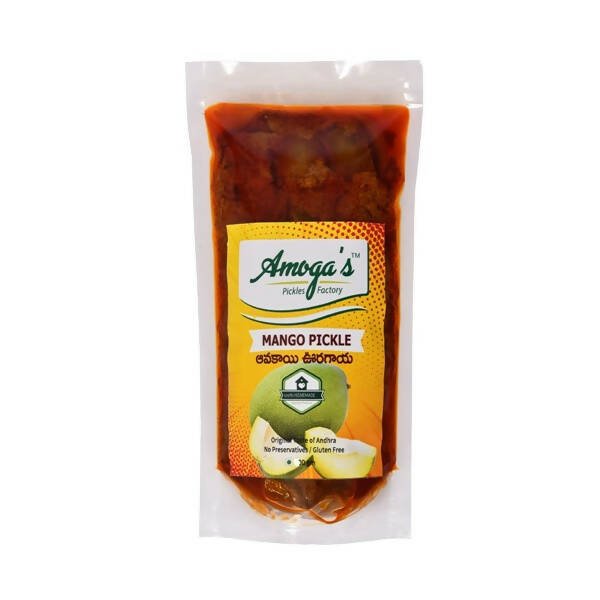 Amoga's Mango Pickle packaging on a white background
