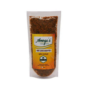 Packaged spice mix with Amoga's label on a white background