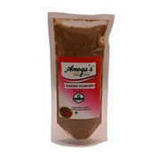 Amoga's Rasam Powder packaging on a white background