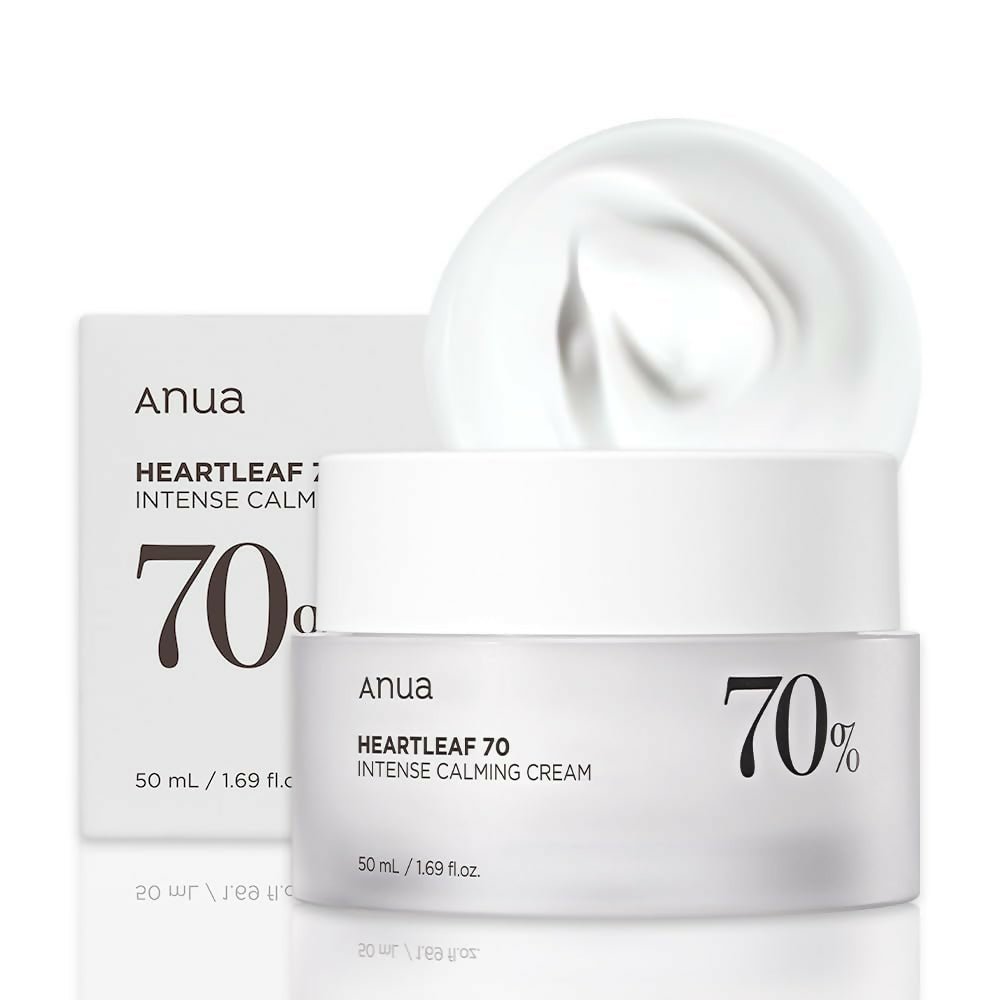 Anua Heartleaf 70 Intense Calming Cream packaging on a white background