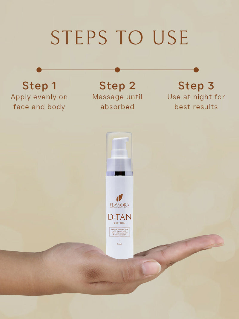 Flawora D-Tan Lotion for Pigmentation & Tan Removal For Dark Spots