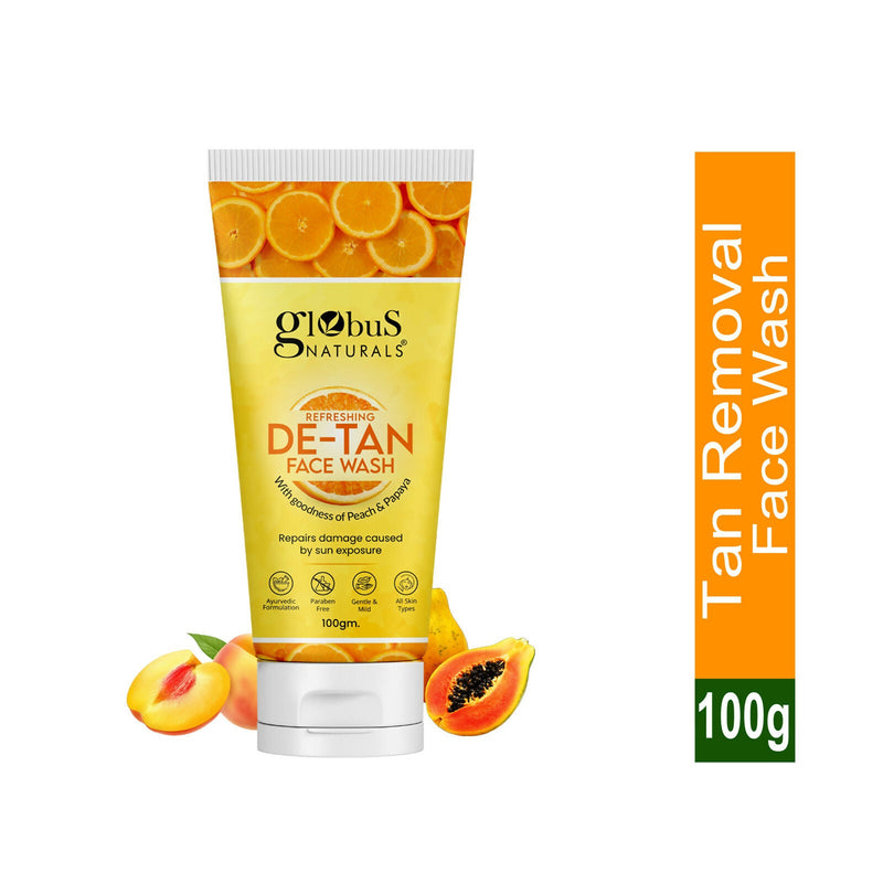 Globus Naturals De Tan Face Wash, Suitable For All Skin Types