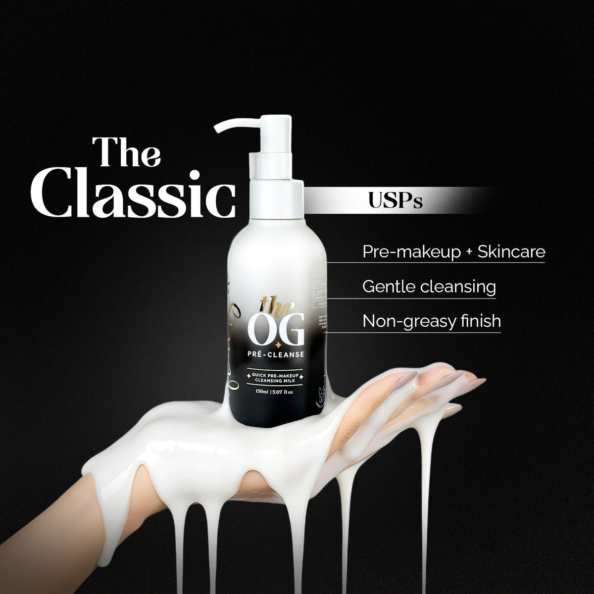 Aflairza The OG Pre-Makeup Cleansing Milk With Jojoba & Argan Oil for Gentle Daily Cleanser & Makeup Prep