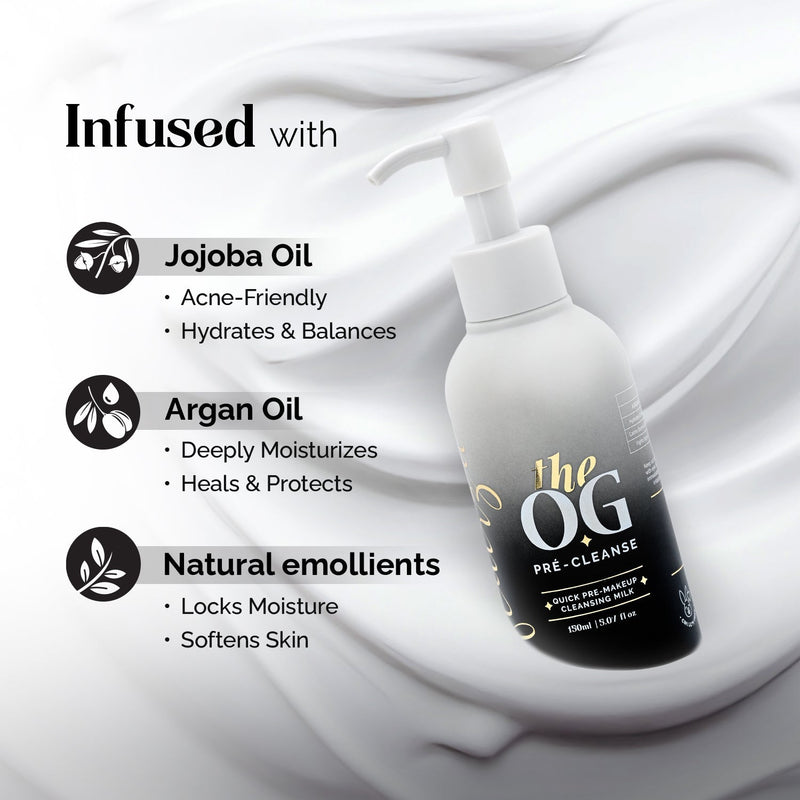 Aflairza The OG Pre-Makeup Cleansing Milk With Jojoba & Argan Oil for Gentle Daily Cleanser & Makeup Prep