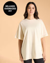 Kica Cotton Oversized Printed Graphic T Shirt Pearl