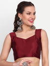 Aruna Maroon Cotton Silk Blouse