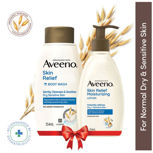 Aveeno Skin Relief Body Wash & Lotion Combo| Cleanser & Moisturizer for Dry, Itchy & Sensitive Skin