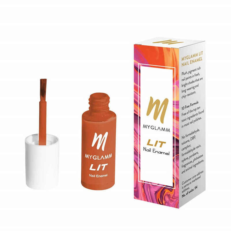 Get Noticed with MYGLAMM LIT Nail Enamel - Thirsty Scarlet (7 Ml)
