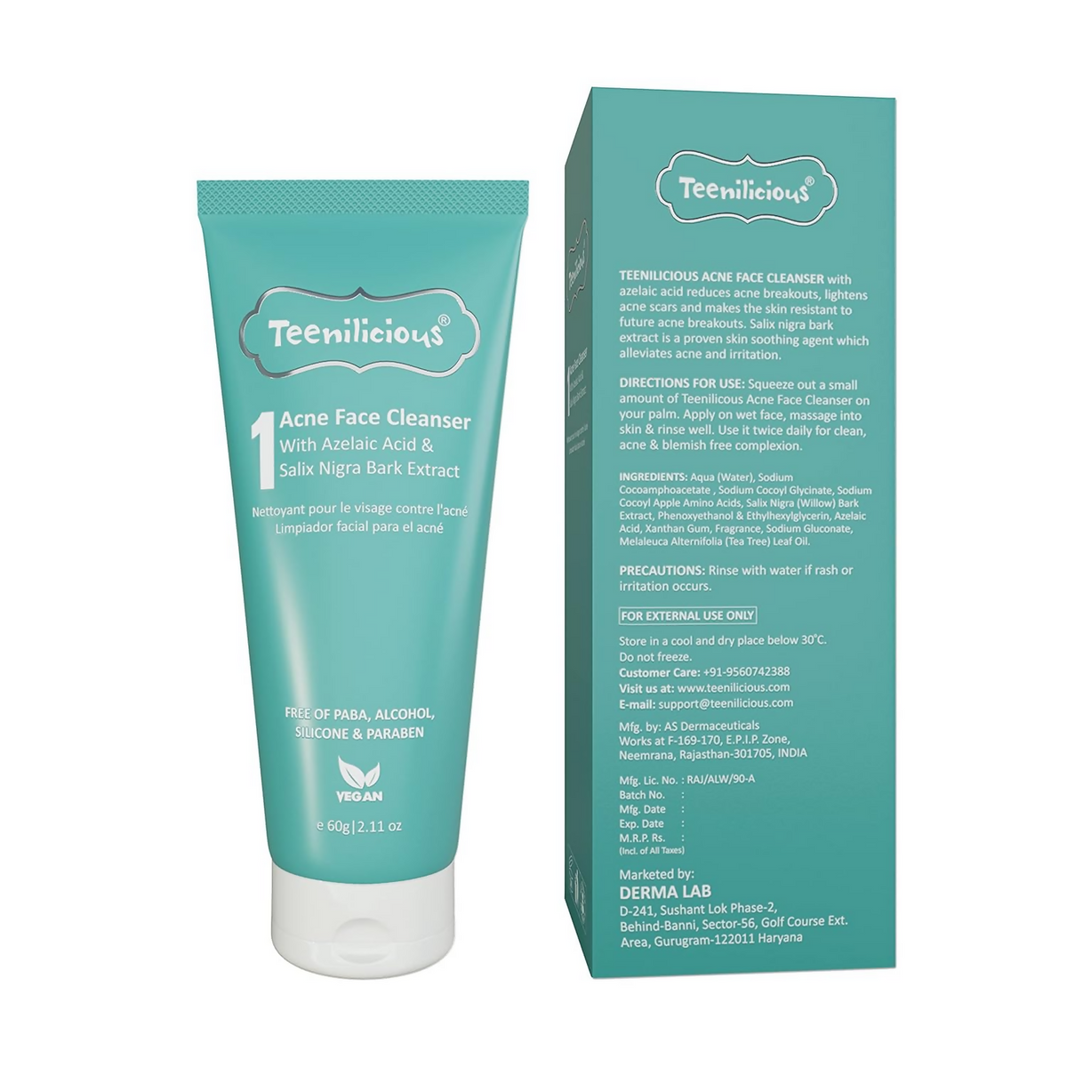 Teenilicious Acne Face Cleanser With 0.5% Azelaic Acid And Tea Tree Oil