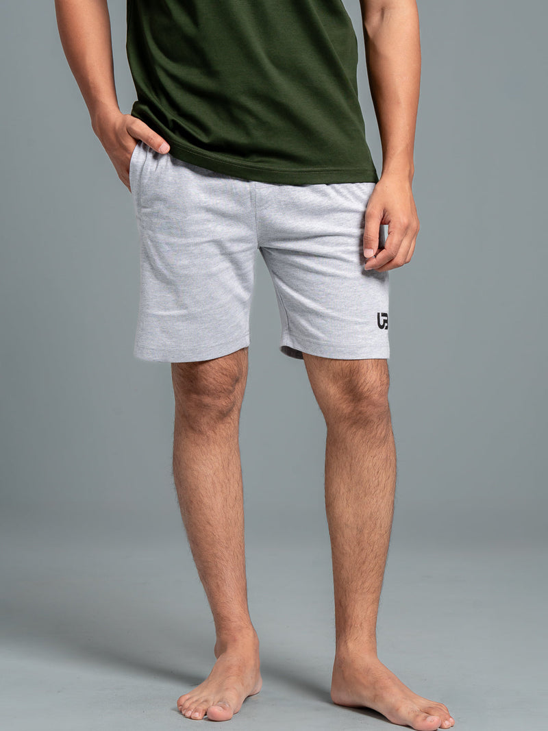 Men Combed Cotton Rich Agile Shorts Grey Melange AGS1