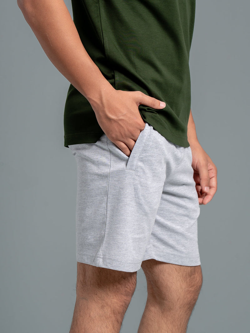 Men Combed Cotton Rich Agile Shorts Grey Melange AGS1