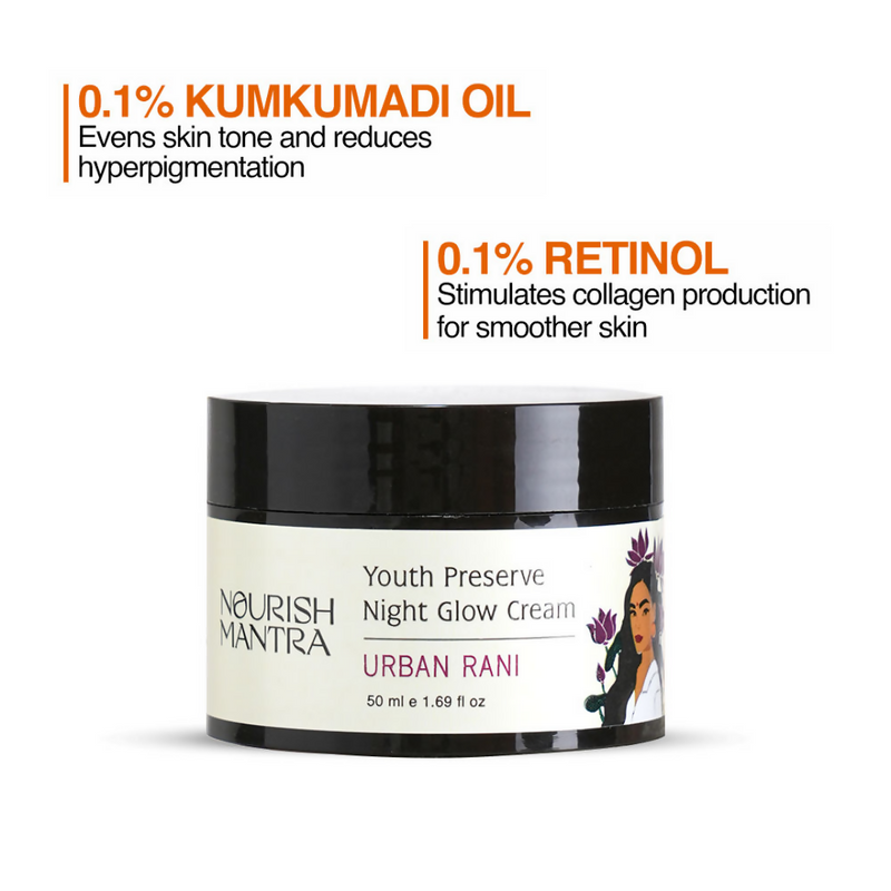 Nourish Mantra Urban Rani Face Night Glow Cream Youth Preserve with Retinol