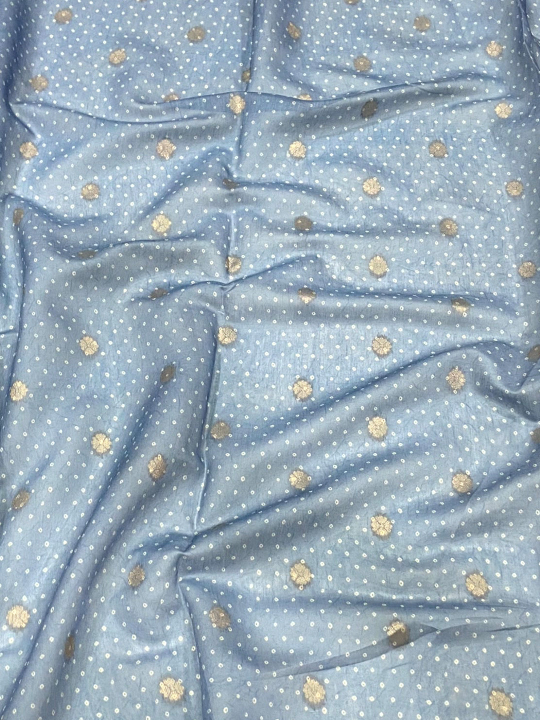 Blue Digital Block Placement Print Saree
