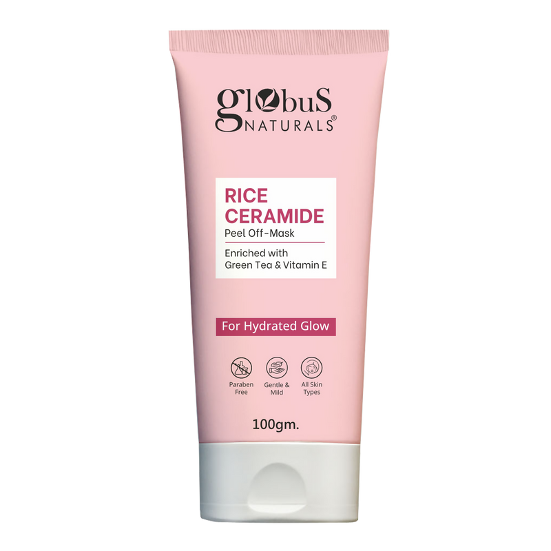 Globus Naturals Rice Ceramide Peel Off Mask, For Hydrated Glow Skin